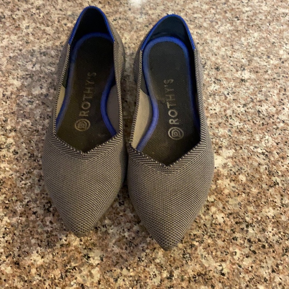 Rothy’s pointed grey flats